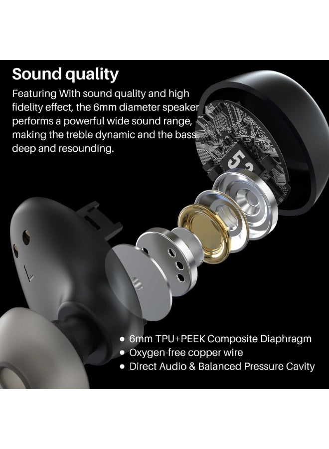 TOZO Agile Dots Wireless Earbuds with Deep Bass, Bluetooth 5.3, Lightweight, IPX5 Waterproof, AI Noise Reduction, 32 EQ Presets - Image 2