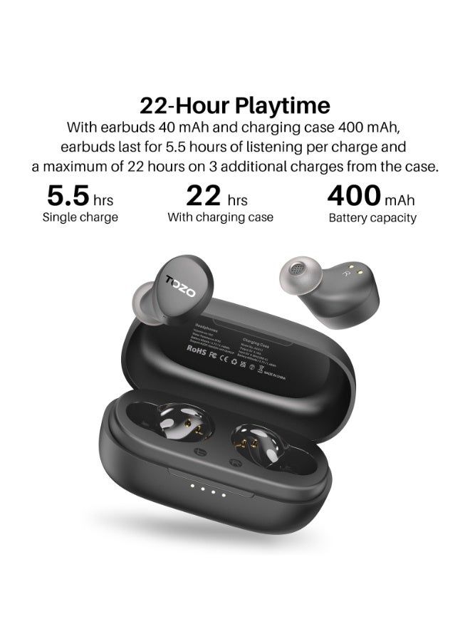 TOZO Agile Dots Wireless Earbuds with Deep Bass, Bluetooth 5.3, Lightweight, IPX5 Waterproof, AI Noise Reduction, 32 EQ Presets - Image 4