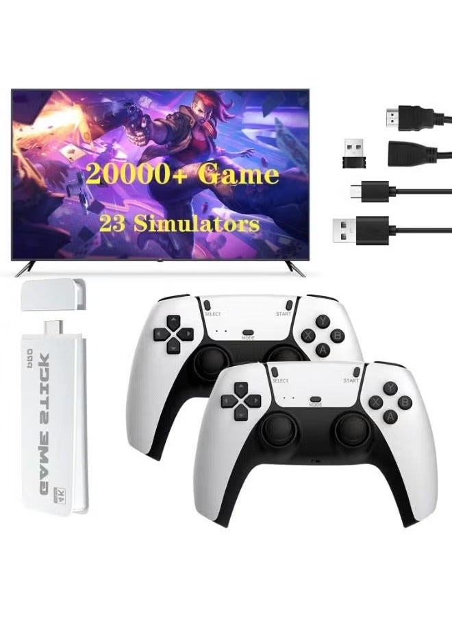 M15 Wireless Video Games for Tv Gaming, Retro Gaming Console with Game Stick 4K HD Game Stick, Plug & Play TV Video Game Set for 2 Player 2000+ Games 2.4G Wireless