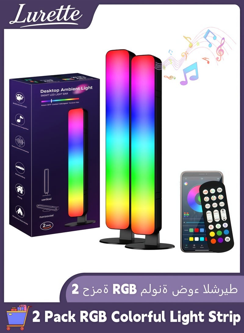 Lurette 2Pack Smart RGB LED Light Strip, 15 Dynamic Modes, Supports Music Synchronization, Color Changing Gaming TV Backlight, 16 Million Colors, Suitable for Bedrooms, TVs, and Gaming Desks (Remote Control and Bluetooth) - Image 1