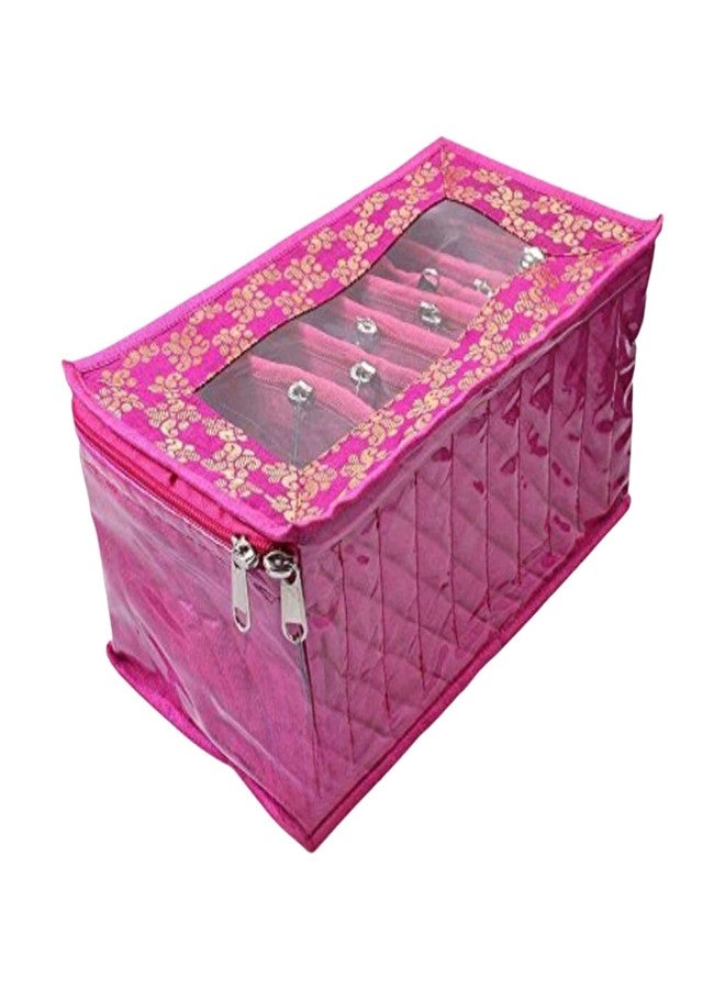 MSclassy Cotton Jewelry Kit with 10 Pouches (Pink) – Organized Storage for Your Precious Accessories - Image 1