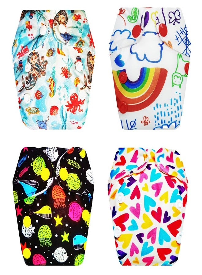 Dumbledo Premium Newborn Cloth Diaper with Integrated Insert (Pack of 4) | Snug Fit | Leakproof | Travel Friendly | Ideal for Toddlers | 0 - 4 Months | Unisex Baby - Image 1