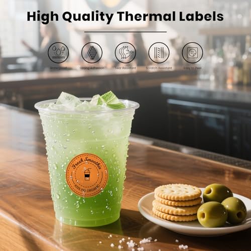 FINDAT Orange Round Thermal Labels 1.5 Inch Vinyl Circle Waterproof Direct Printer Sticker Self-Adhesive Perforated Name Tag for Logo DIY QR Design Office Address 500 PCS - Image 4