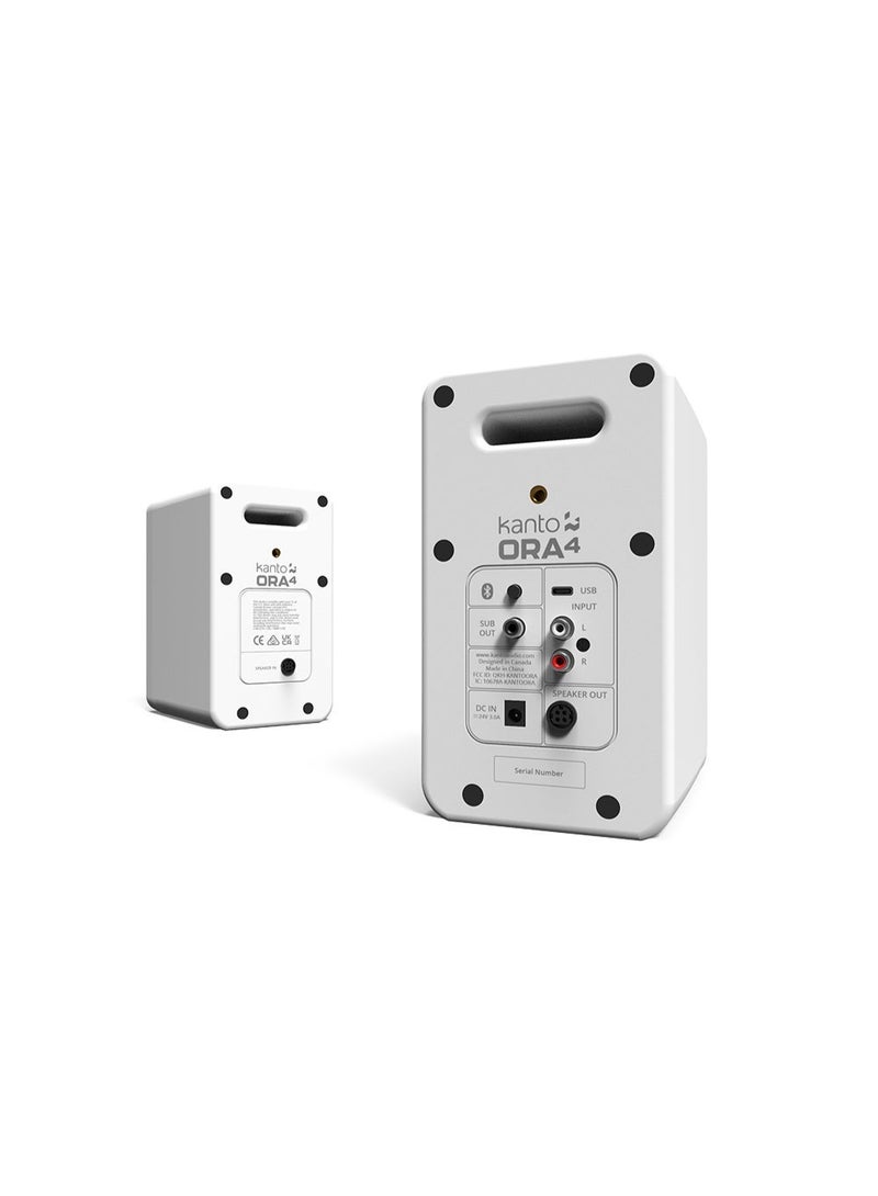 Kanto Audio ORA4 140W Powered Reference Speakers with USB-C Input and Bluetooth-Matte White, Pair - Image 3