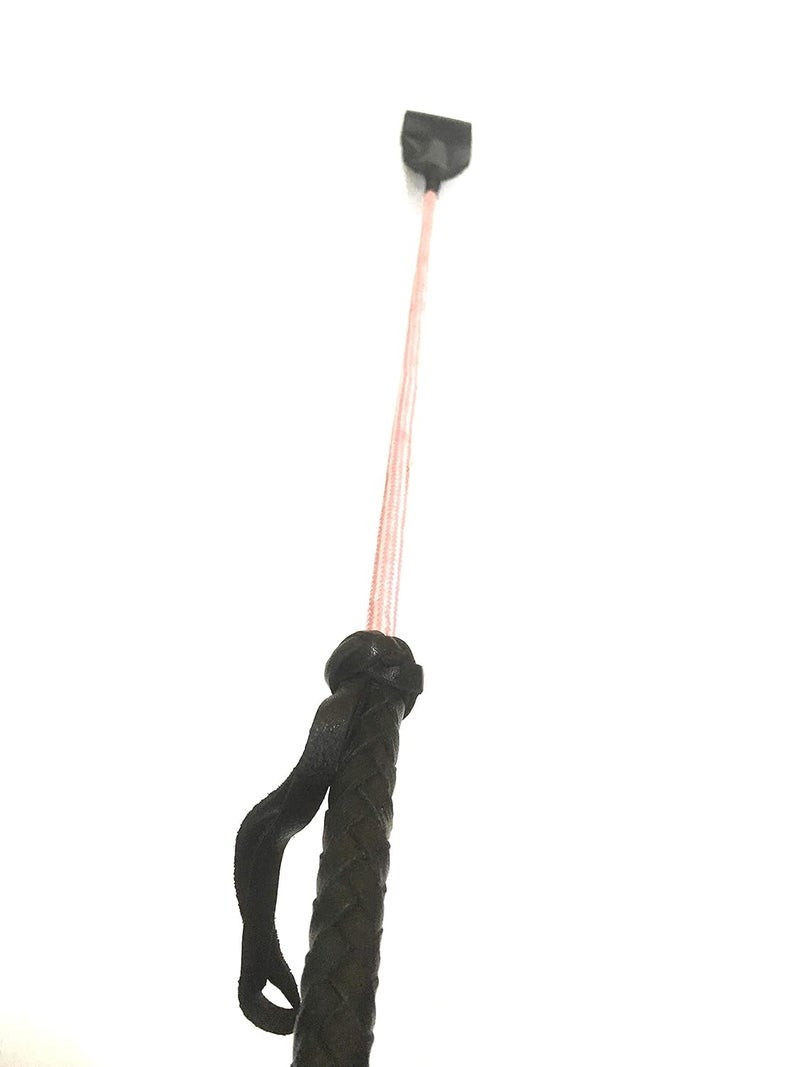 PETS TRIANGLE 24" Leather Riding Crop Stick For Horse, Black - Image 3