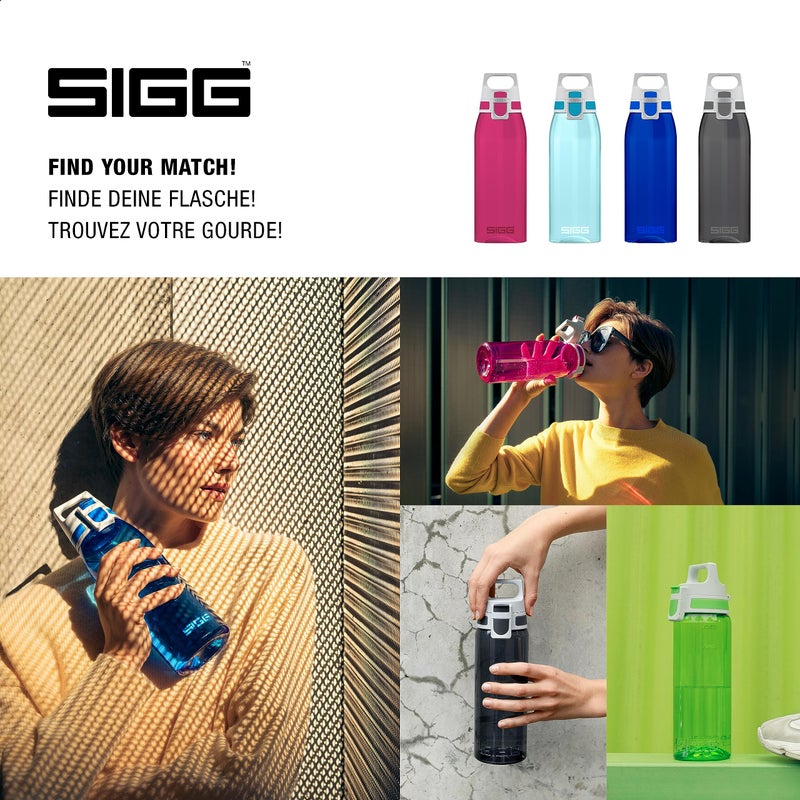 SIGG - Tritan Sports Water Bottle - Total Color Transparent - Leakproof - Featherweight and Shatter-Proof Tritan Plastic - Dishwasher Safe - BPA Free - 34 Oz - Image 5