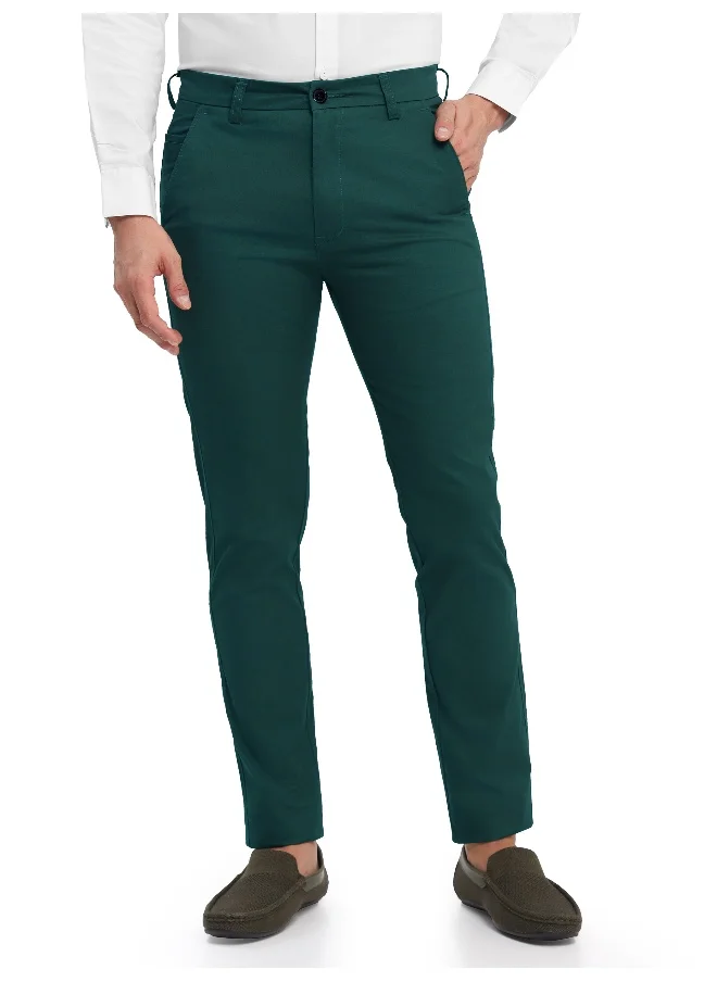 بيونغ BEYOUNG Men's Regular Soild Casual Dark Green Chinos for Men