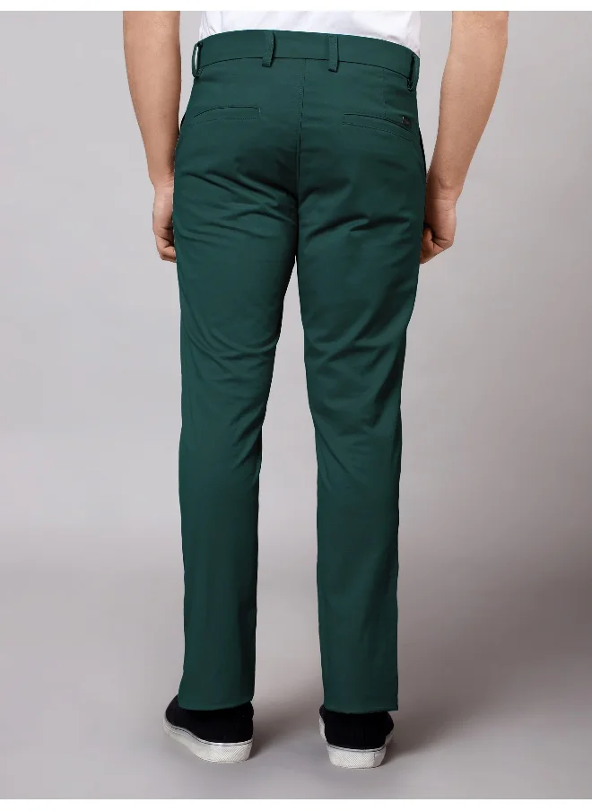 بيونغ BEYOUNG Men's Regular Soild Casual Dark Green Chinos for Men