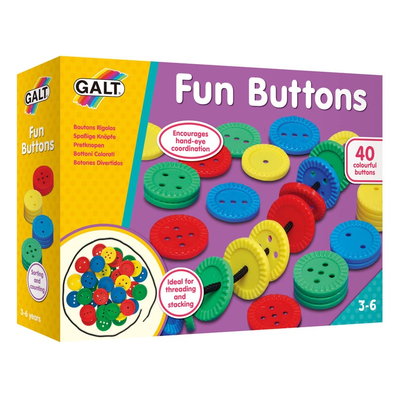Galt Toys, Fun Buttons, Threading Toy, Ages 3 Years Plus - Image 1