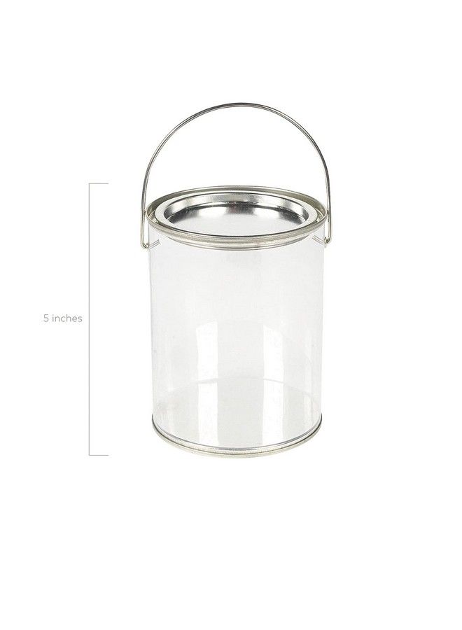 Fun Express Clear Paint Can Containers With Metal Lids (Set Of 6 Plastic Buckets) Great For Party Favors Decor And Diy Projects - Image 4