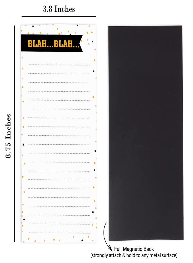 Inkdotpot Pack of 6 Funny Magnetic Dry Erase List For Fridge, Wipe Clean w/NoStain, Quick Notes Shopping & Grocery List Whiteboard for Fridge, 8.75" x 3.8"(Confetti) - Image 2