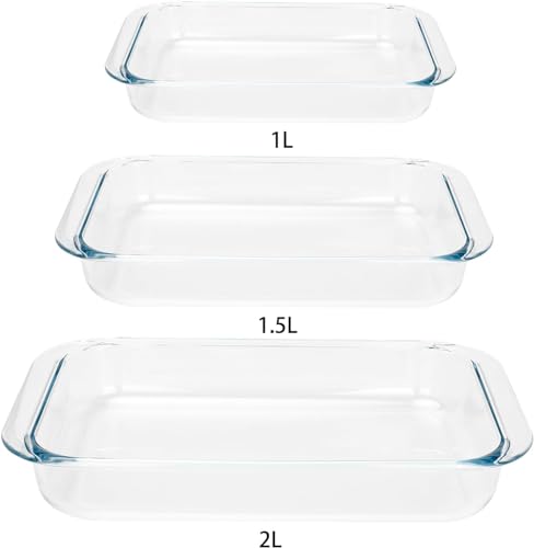 VIPHIEC 2 Pack 1-Quart Tempered Glass Oblong Baking Dishes, Personal Sized Bakeware and Cookware - Image 5