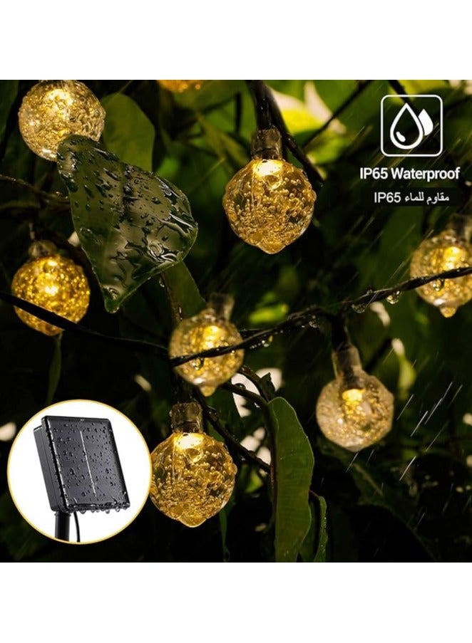 DANIM String Lights Outdoor,Warm White Crystal Ball Fairy Lights Waterproof Solar Powered String Lights for Garden,Decoration Lighting for Home, Garden, Patio, Yard and Party (100 LED 12M) - Image 4