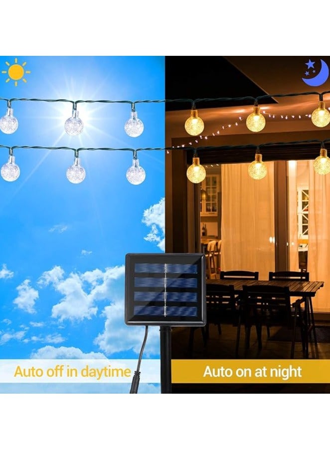 DANIM String Lights Outdoor,Warm White Crystal Ball Fairy Lights Waterproof Solar Powered String Lights for Garden,Decoration Lighting for Home, Garden, Patio, Yard and Party (100 LED 12M) - Image 5