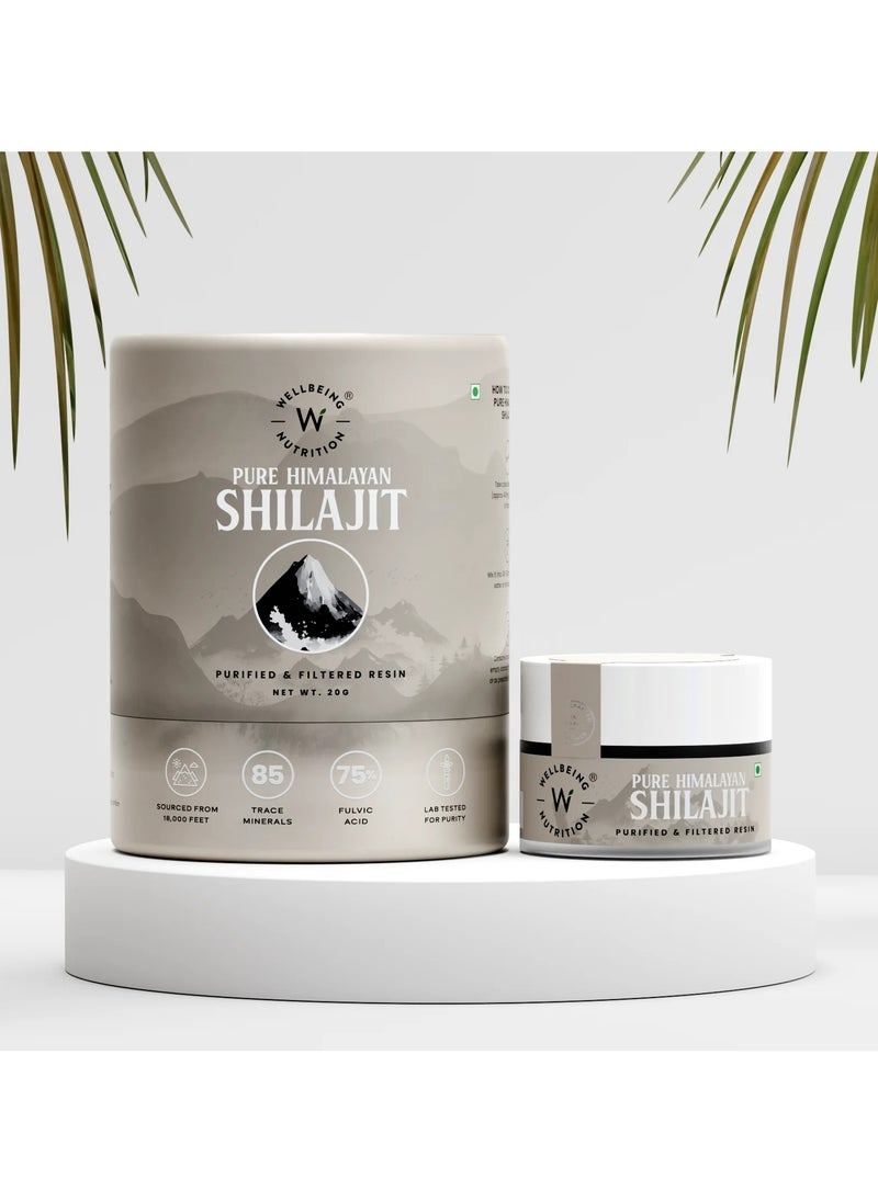 WELLBEING NUTRITION - Pure And Natural Himalayan Shilajit Original Resin 20G With 75% Fulvic Acid And 85 Trace Minerals - Image 1
