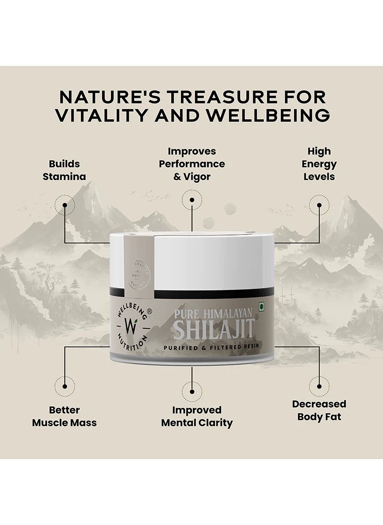 WELLBEING NUTRITION - Pure And Natural Himalayan Shilajit Original Resin 20G With 75% Fulvic Acid And 85 Trace Minerals - Image 1