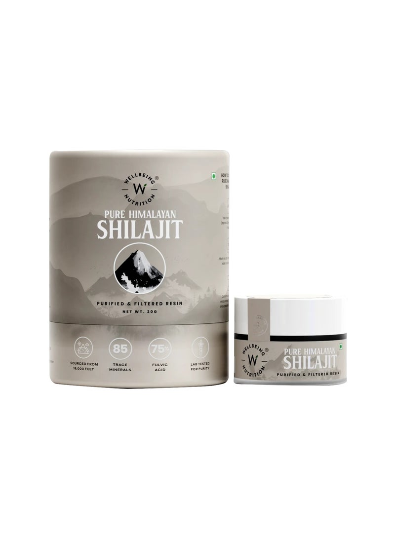 WELLBEING NUTRITION - Pure And Natural Himalayan Shilajit Original Resin 20G With 75% Fulvic Acid And 85 Trace Minerals - Image 1