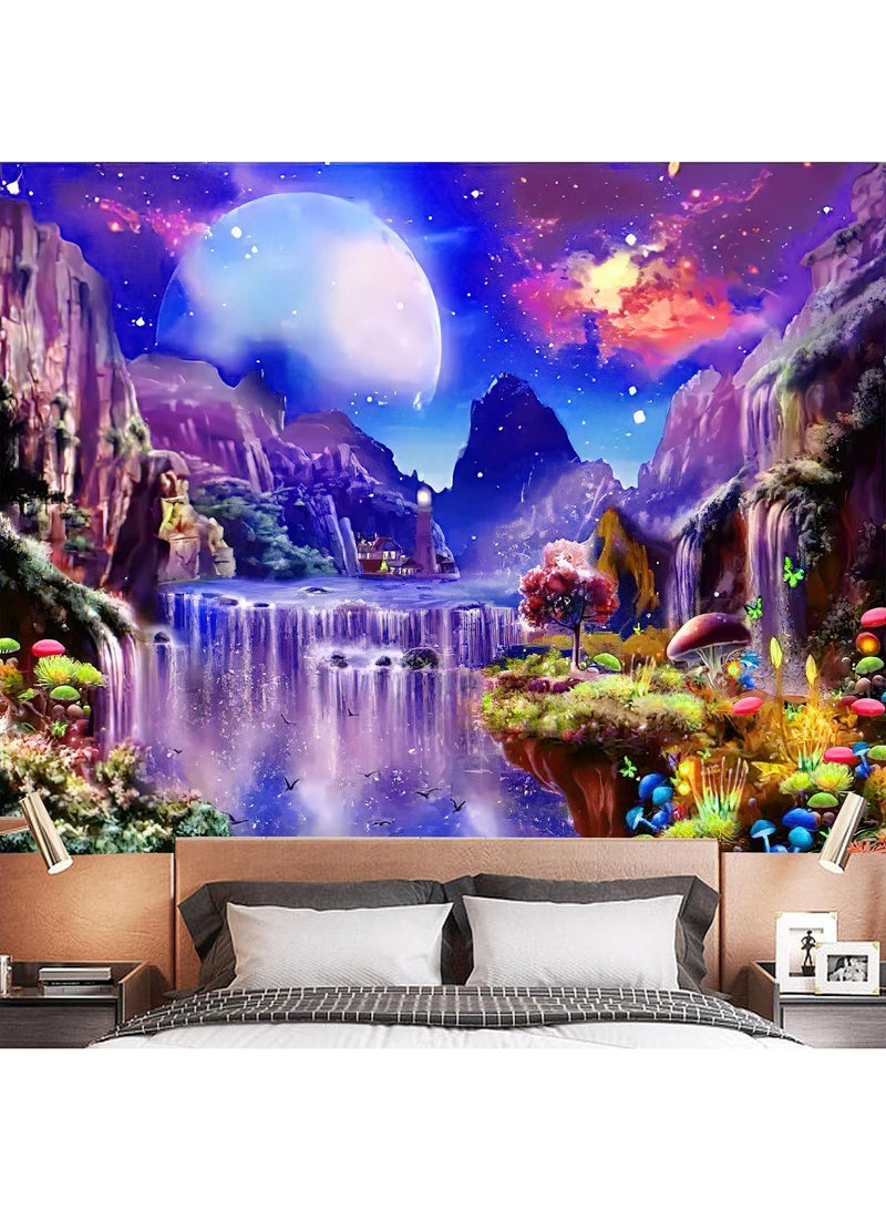 Y&D Wall Purple Light Decorative Cloth Hanging Cloth Tapestries Room Background Cloth Tapestries Wall Hanging-LS-HXD-100995x73 - Image 1
