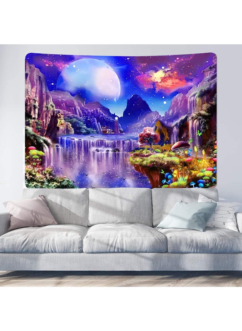 Y&D Wall Purple Light Decorative Cloth Hanging Cloth Tapestries Room Background Cloth Tapestries Wall Hanging-LS-HXD-100995x73 - Image 5