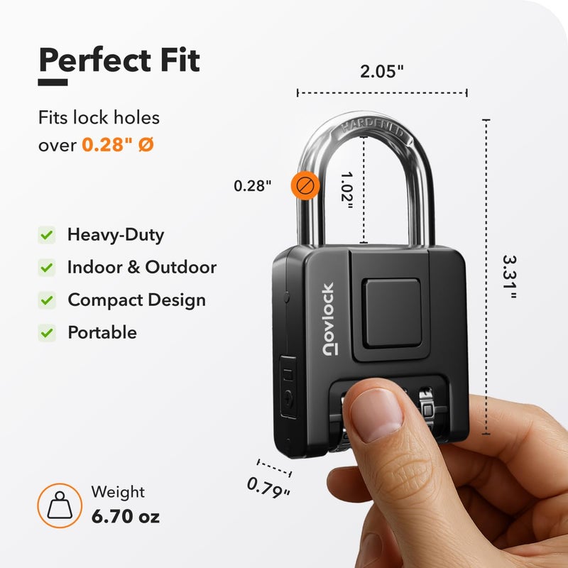 NOVLOCK Combination Lock for Outdoor & Indoor | Heavy Duty, Weatherproof, 4-Digit Security | Padlock for Lockers, Gates, Fences, Sheds, Storage | 1-Pack, Black - Image 2