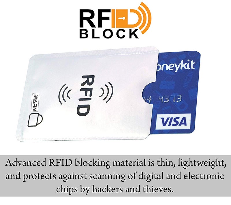 iParn حافظة بطاقات الائتمان والخصم من الألمنيوم RFID - فضي، عبوة من 10 - Image 4