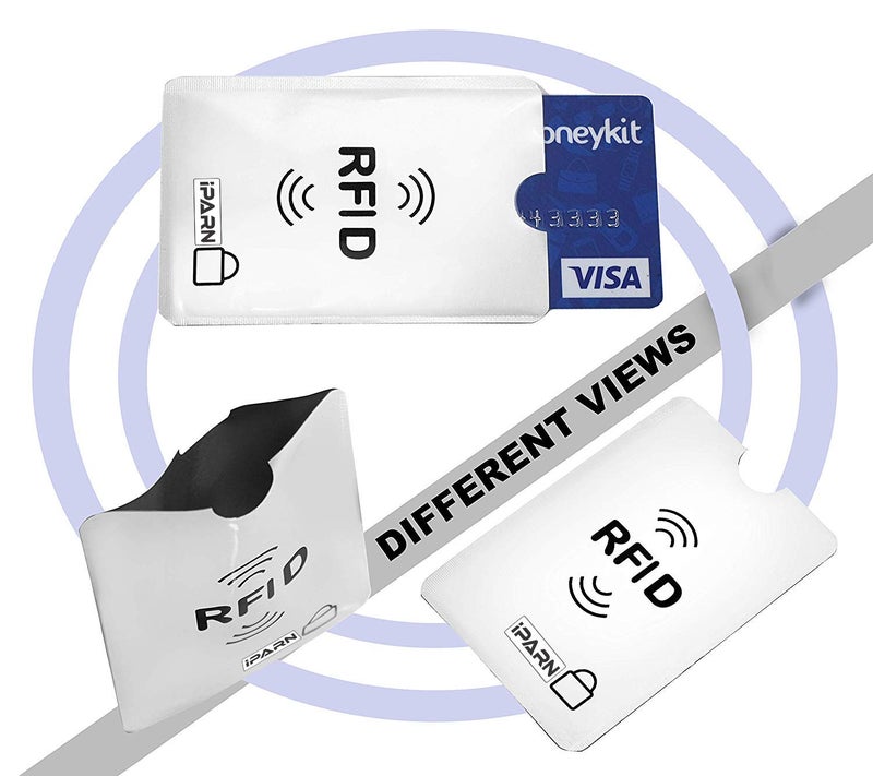 iParn حافظة بطاقات الائتمان والخصم من الألمنيوم RFID - فضي، عبوة من 10 - Image 2