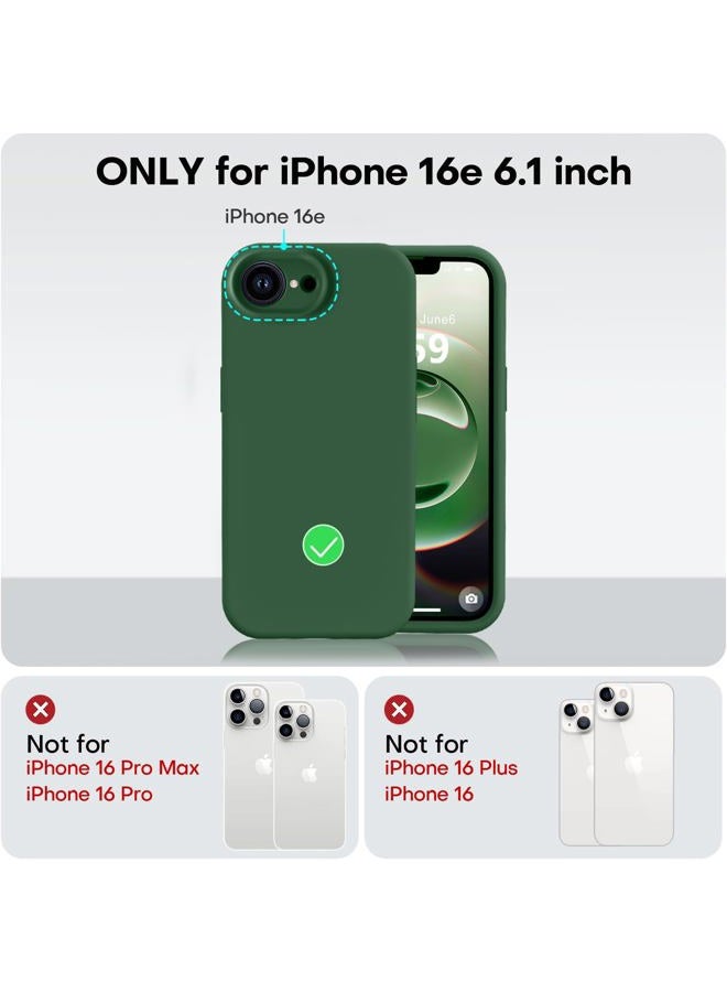 Vooii Compatible with iPhone 16e Case, Liquid Silicone Upgrade [Camera Protection] [Soft Anti-Scratch Microfiber Lining] Shockproof Phone Case for iPhone 16e 6.1 inch - Green - Image 5