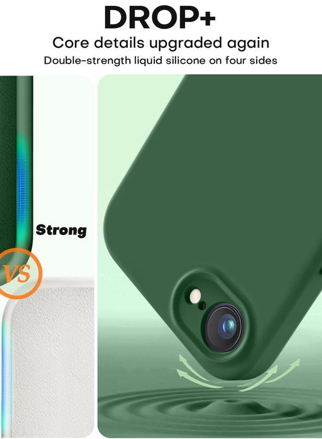 Vooii Compatible with iPhone 16e Case, Liquid Silicone Upgrade [Camera Protection] [Soft Anti-Scratch Microfiber Lining] Shockproof Phone Case for iPhone 16e 6.1 inch - Green - Image 4