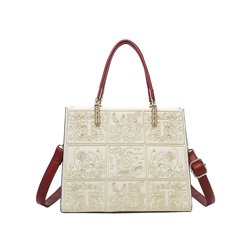 Chinese Style Handmade Embroidered Handbag Red Mother Wedding Bag Female 2023 New Light Luxury Bridal Wedding Bag - Image 1