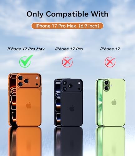 imluckies Compatible for iPhone 17 Pro Max 69 Case with Camera Cover Hard PC Back Soft Bumper Protective Slim Fit Camera Protection Case Compatible with MagSafe Black - Image 3