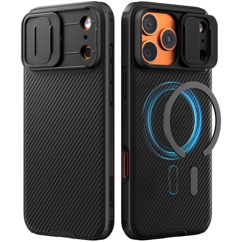 imluckies Compatible for iPhone 17 Pro Max 69 Case with Camera Cover Hard PC Back Soft Bumper Protective Slim Fit Camera Protection Case Compatible with MagSafe Black - Image 2