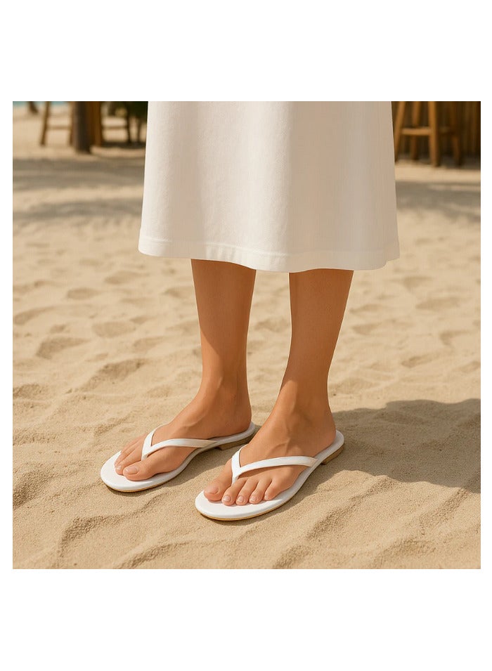 Katee Urbana White Slippers – Soft Urban Slides – Minimal & Comfy - Image 1