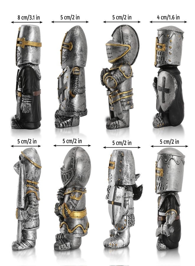 CAFELE Knights Templar Garden Gnomes - 2022 Gothic Knight Guardian Gnome, Medieval Crusader Miniature European Knights Garden Statue Sculpture Outdoor Yard Lawn Decor Make Your Garden More Beautiful (8 pcs) - Image 4
