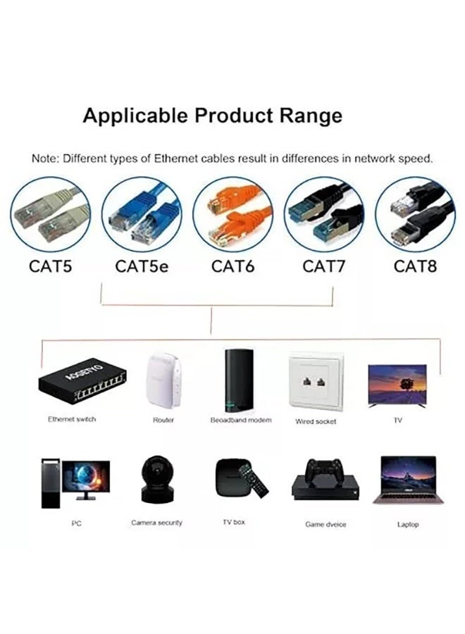 إتش إل تيك موزع شبكة جيجابت إيثرنت - موزع شبكة من 1 إلى 4 مع كابل طاقة USB، محول إنترنت RJ45 بسرعة عالية 1000 ميجابت في الثانية لكابل Cat 5/5e/6/7/8 [4 أجهزة متصلة بالشبكة في وقت واحد] - Image 4