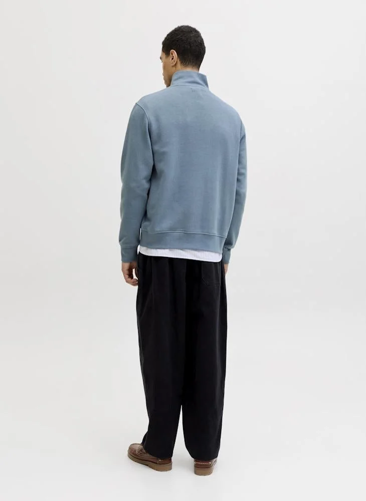 JACK & JONES Logo half Zip High Neck Sweatshirt