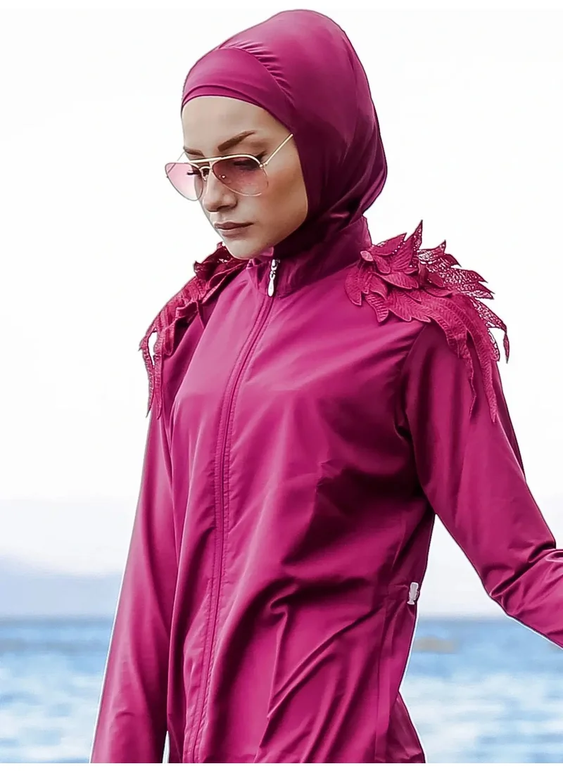 مارينا Sea Pool Bonnet Scarf B2101 - Plum