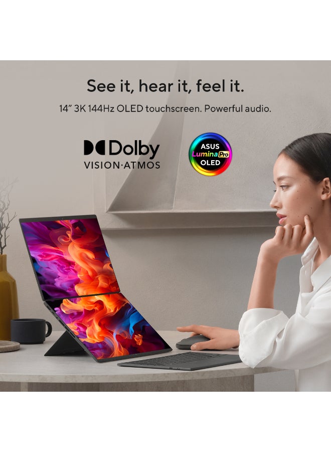 ASUS Zenbook DUO Laptop With 14-Inch 3K OLED 120 Hz Display, Core™ Ultra 7 355 Processor/32GB RAM/1TB SSD/Intel® Arc™ Graphics/Windows 11 Home/ English/Arabic Gray - Image 5
