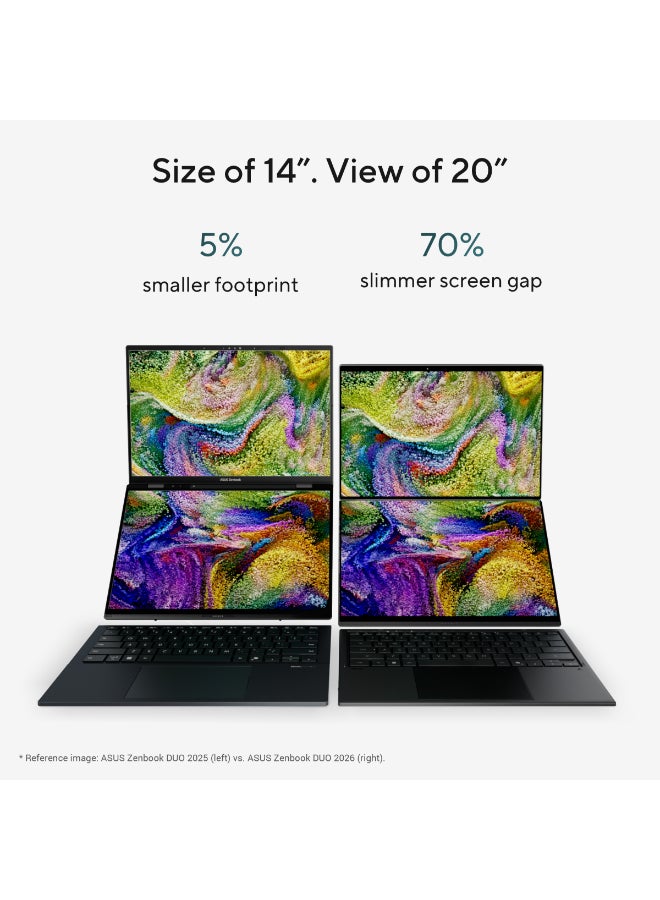 ASUS Zenbook DUO Laptop With 14-Inch 3K OLED 120 Hz Display, Core™ Ultra 7 355 Processor/32GB RAM/1TB SSD/Intel® Arc™ Graphics/Windows 11 Home/ English/Arabic Gray - Image 4