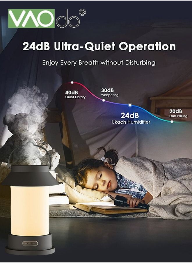 Portable Humidifier Kerosene Lamp Shape 3 Kinds of Lights Silent Humidifier