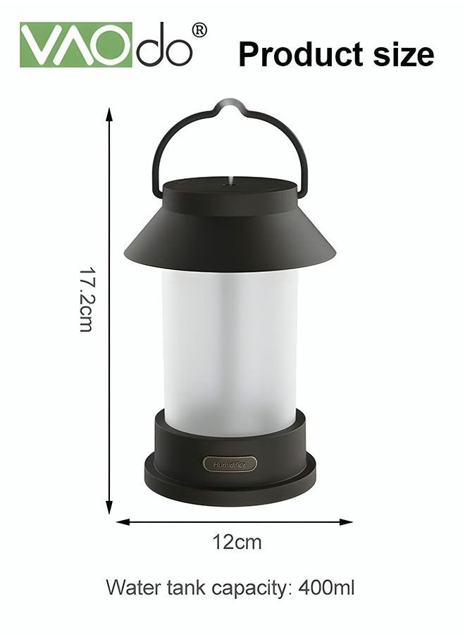 Portable Humidifier Kerosene Lamp Shape 3 Kinds of Lights Silent Humidifier