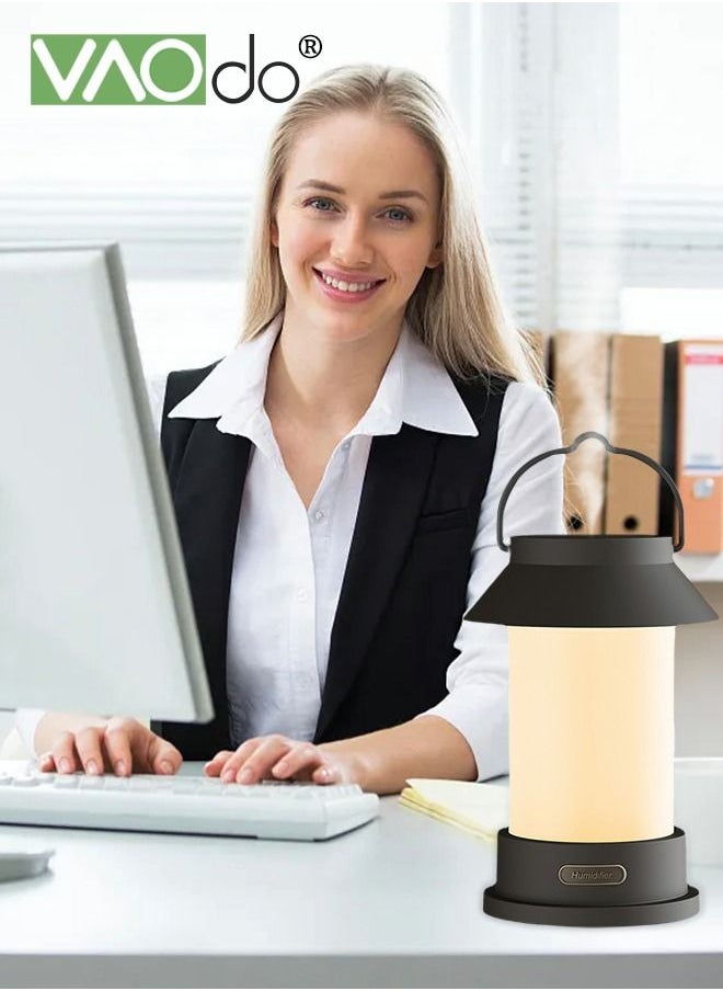 Portable Humidifier Kerosene Lamp Shape 3 Kinds of Lights Silent Humidifier