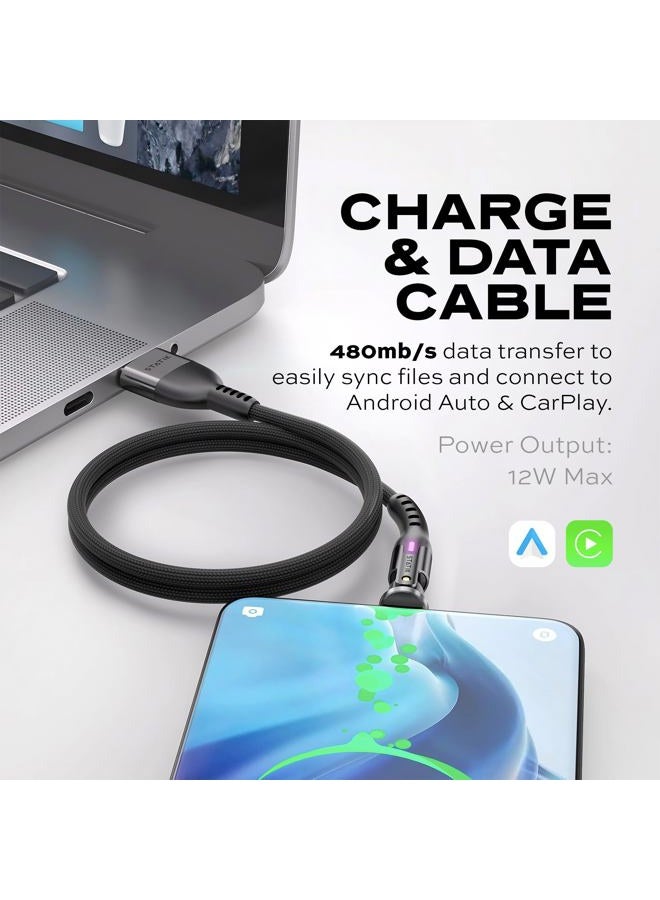Statik PowerPivot 3ft USB C Cable, 90 Degree Right Angle, 12W Fast Charging, Data Transfer, Compatible with USB-C Devices - Image 5