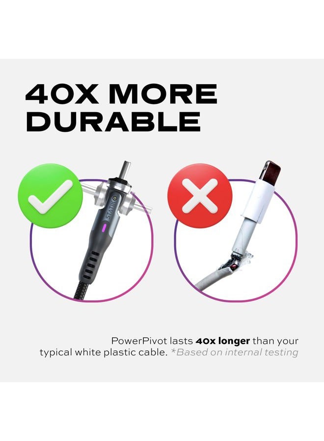 Statik PowerPivot 3ft USB C Cable, 90 Degree Right Angle, 12W Fast Charging, Data Transfer, Compatible with USB-C Devices - Image 4