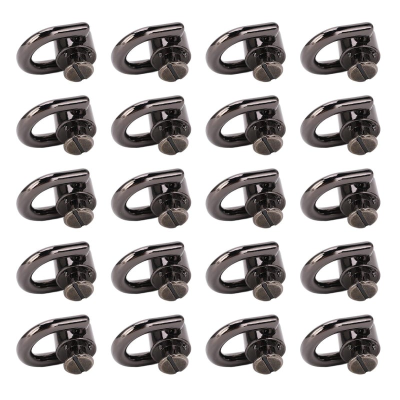 Silver Black D Ring Rivet Ball Studs 20PCS Zinc Alloy Iron Button Studs for Leather Craft Handbags Backpacks Pet Collars - Image 3