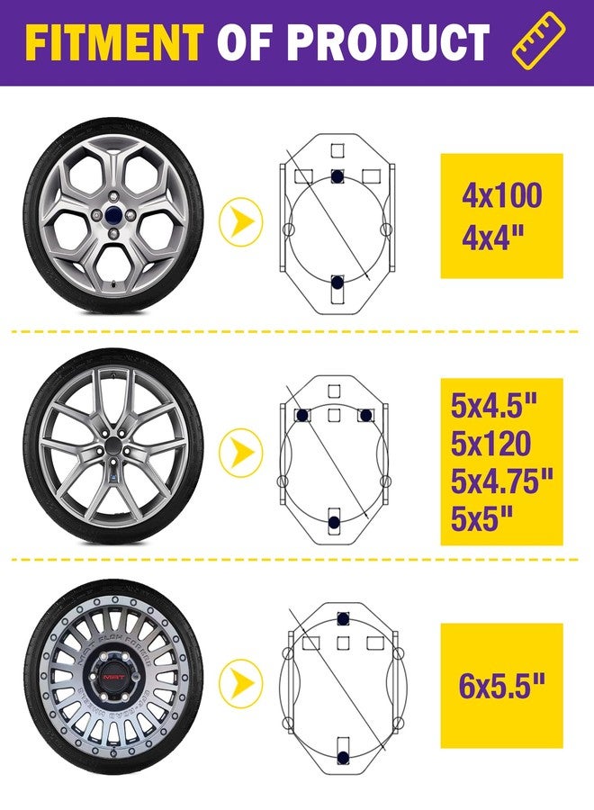 HOWBOW Trailer Spare Tire Mount, 5mm Thick Heavy Duty Steel Spare Tire Carrier Bracket for Boat Trailer RV Trailer Camper, Fits Most 4 & 5 & 6 Lugs Trailer Wheels, Tire Holder Bracket Utility Trailer Parts - Image 5