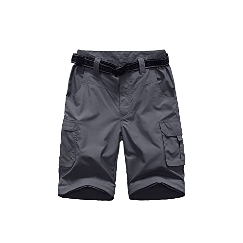 JOMLUN Boy’s Casual Quick Dry Outdoor Pants Hiking Climbing Convertible Trouser Kids' Cargo Pants Gray - Image 4