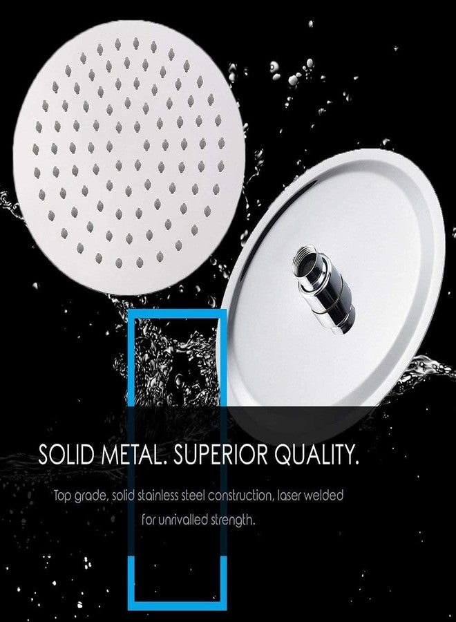 NIKZO Stainless Steel Round Shower Head - 6-Inch High-Pressure Rain Shower, Durable Brass Construction, Modern Bathroom Fixture (6 inch- round shower, 1 Count) - Image 3