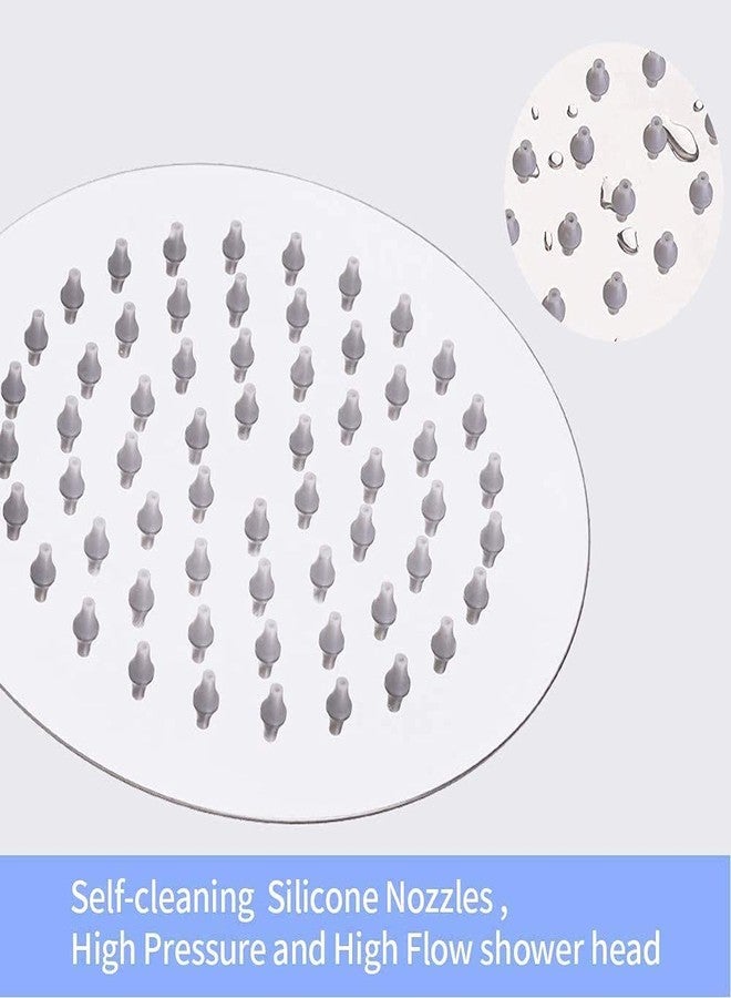 NIKZO Stainless Steel Round Shower Head - 6-Inch High-Pressure Rain Shower, Durable Brass Construction, Modern Bathroom Fixture (6 inch- round shower, 1 Count) - Image 4