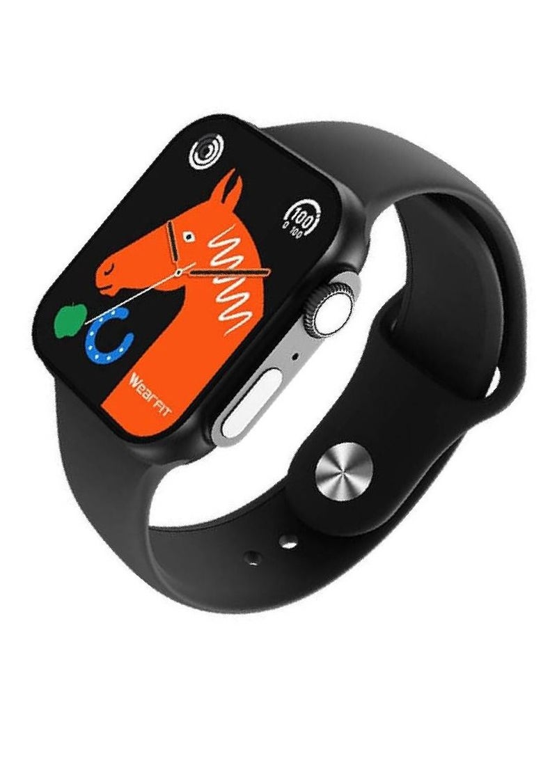 Wearfit Pro New Arrival 2022 Dual Buttons Heart Rate Tracker Extreme Sports Wireless Charging Ultra Smart Watch Black  - Image 2