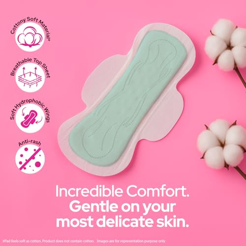 i-activ I activ Ultra Thin Sanitary Pads for Women XL | 40 Pads | Anti-Rash Anti-Bacterial Cottony Soft Sanitary Napkins | No Nasties | Upto 12 Hours Heavy Flow Leak Protection | Soft Hydrophobic Wings - Image 4